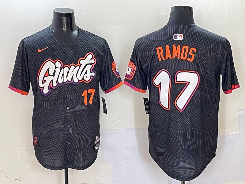 Men San Francisco Giants #17 Ramos Black Second generation Joint Name 2025 Nike MLB Jersey style 1->san francisco giants->MLB Jersey